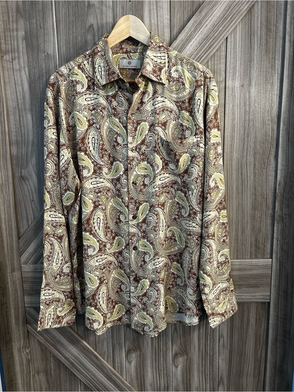 Bobby Chan Men’s Luxury Silk/Bamboo Y2K 90s Button Down - Earthy Paisley